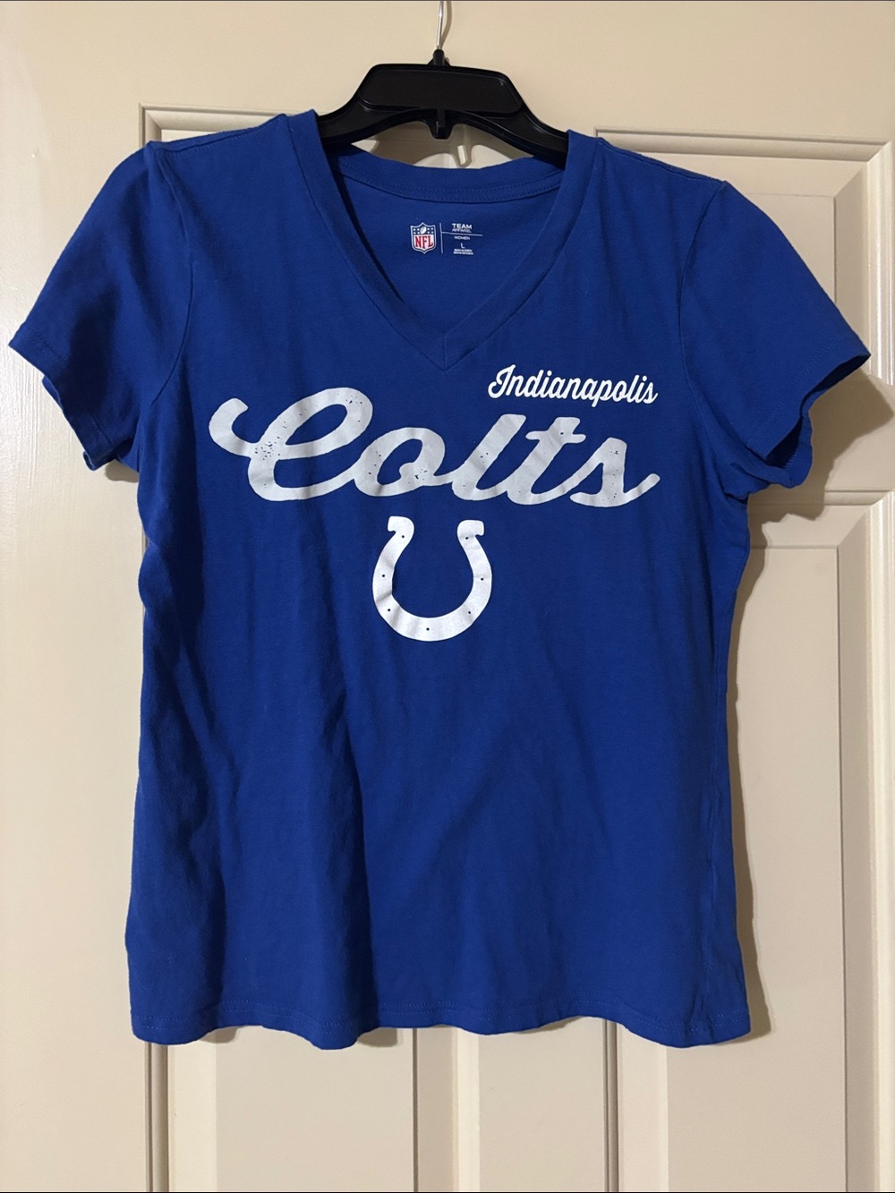 NFL Indianapolis Colts Royal Blue V-Neck Tee with White Script
